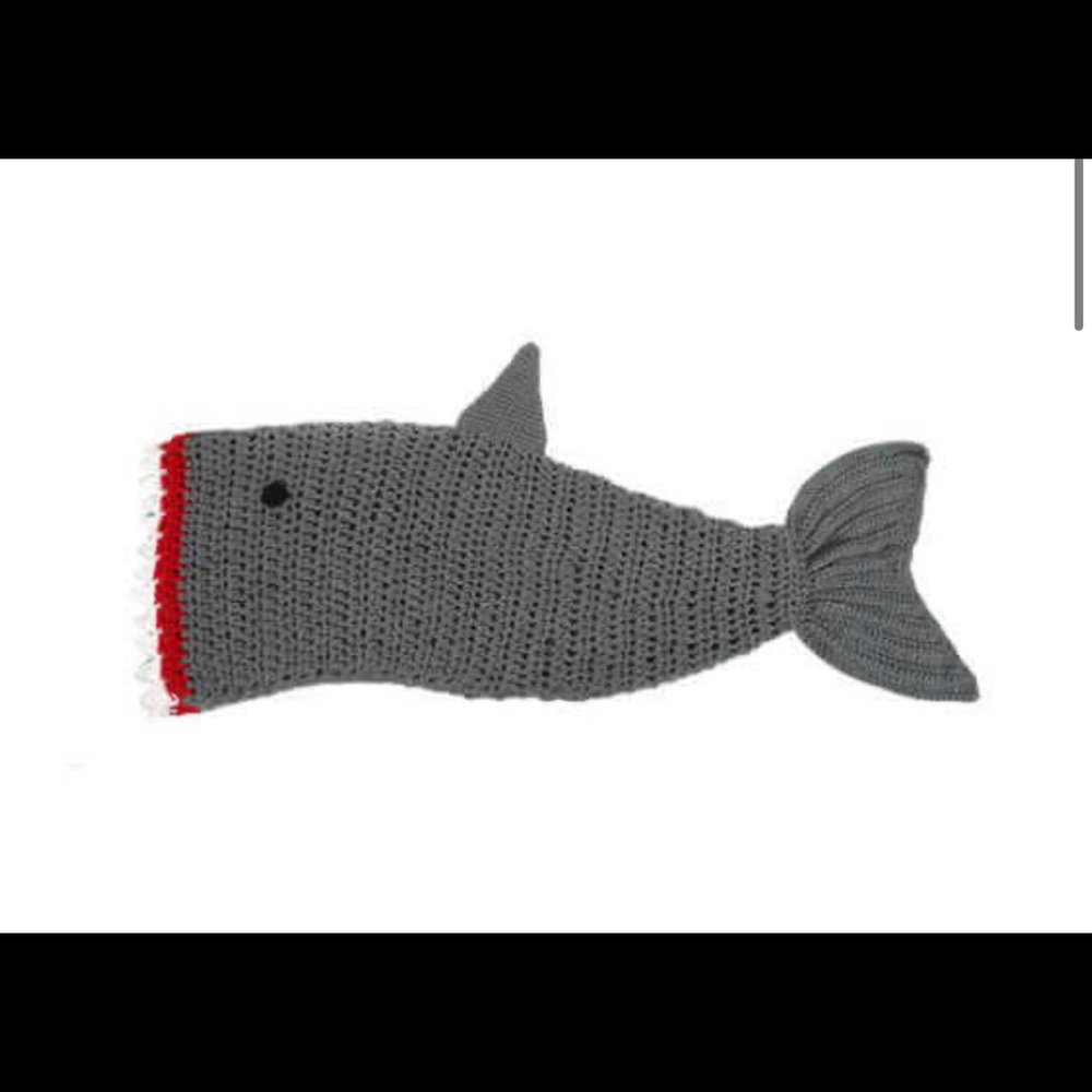 Knitted Shark Tail blanket for kids one size gray